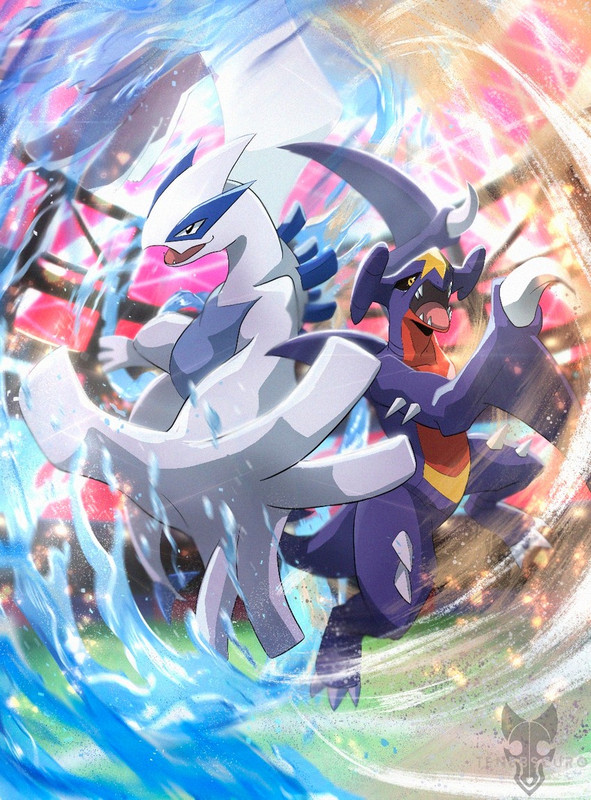 garchomp-and-lugia-pokemon-drawn-by-tene