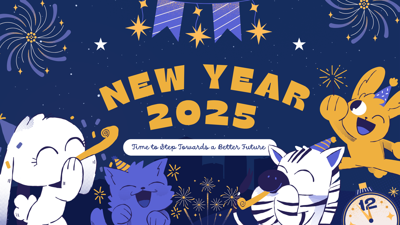 Purple Illustrative New Year 2025 Presentation