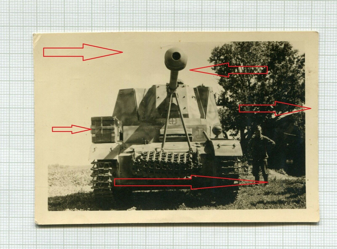 Foto Wehrmacht Panzerjäger mit Tarnung Frontansicht