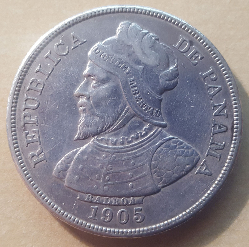 50 centésimos, Panamá 1905 50-cent-simos-anverso