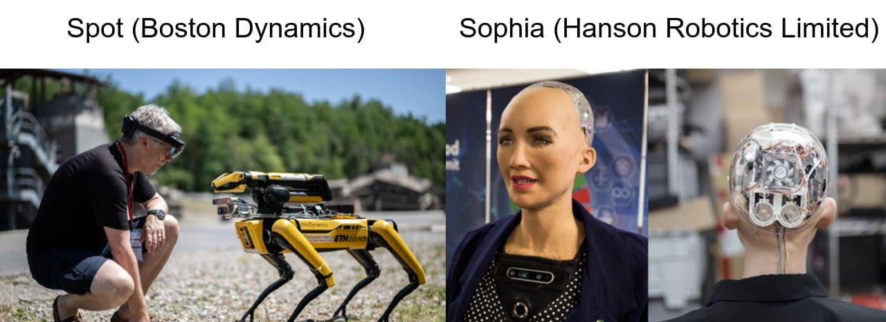robot-spot-vs-sophia, immagini