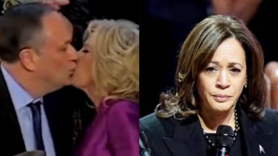 ¿Le afectó? Así reaccionó Kamala Harris al beso público entre su esposo y Jill Biden