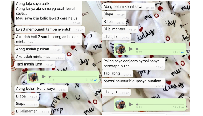 Isi percakapan Eza Gionino dan penjual ikan hias Qory Supiandy.