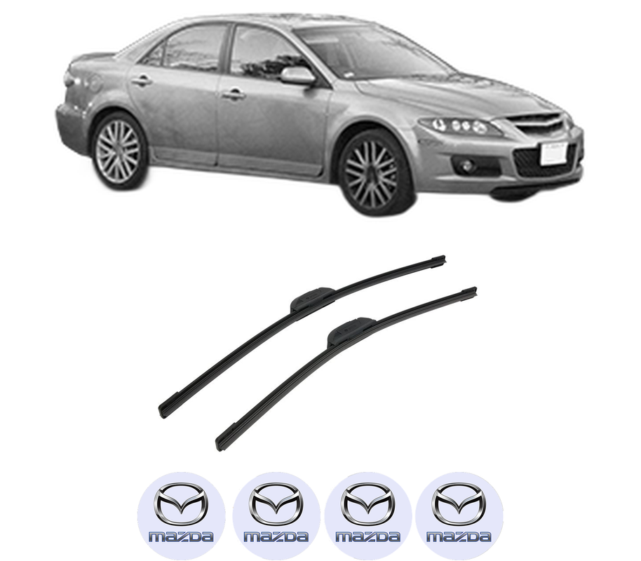 Set stergatoare auto MAZDA 6 Hatchback (GG) din 2002-2007, pentru parbriz auto, 2 bucati, Bosch Aerotwin Retrofit, din cauciuc siliconat rezistent, 4 Stickere Auto MAZDA