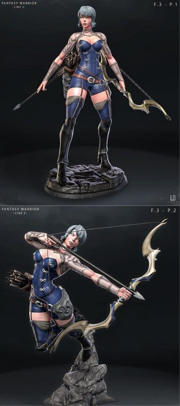 Fantasy Warrior – Line 2 – F.3 – 3D Print Model