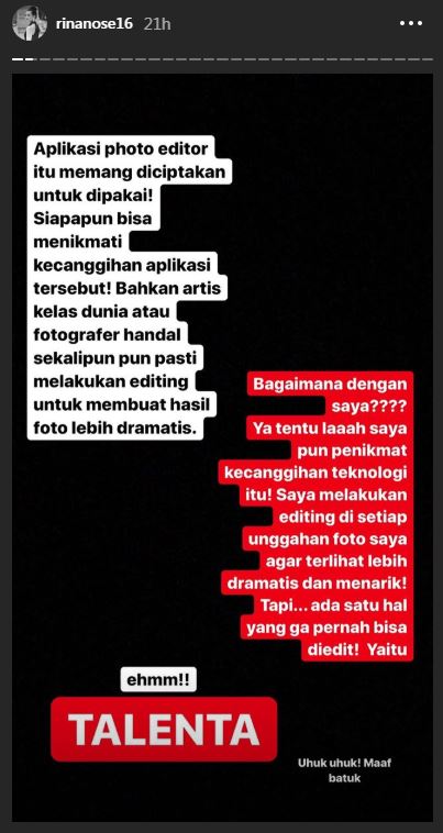 Instagram Rina Nose