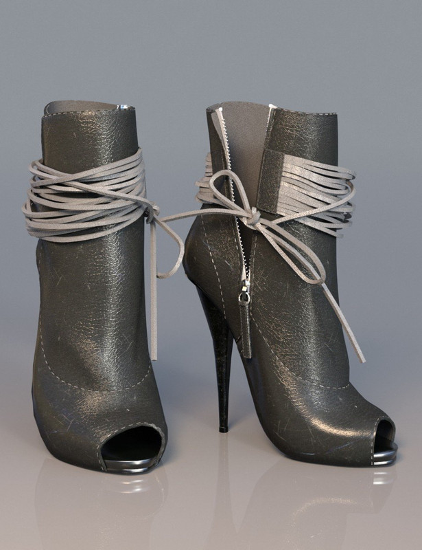 Open Toe High Heel Boots for Genesis 3 Female(s)