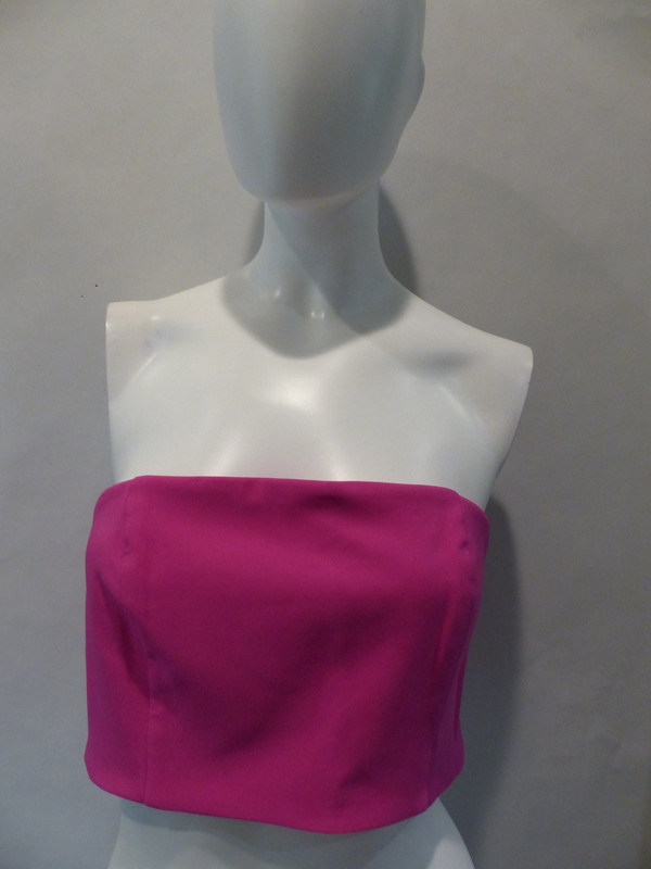 NBD WOMENS FITTED SLEEK TOPAZ BANDEAU IN MAGENTA SIZE MEDIUM