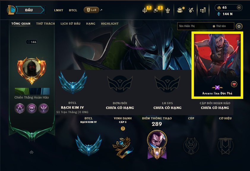 Acc LMHT # - Không Khung