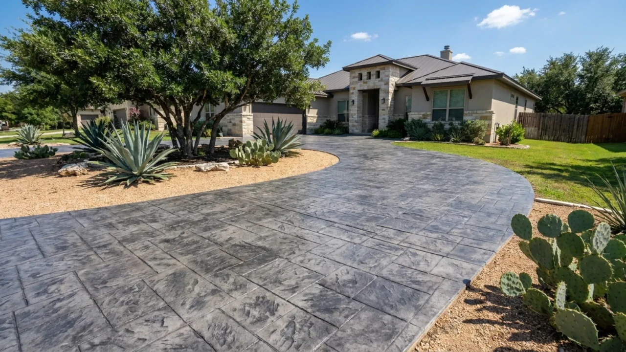 Stamped Concrete Driveway Footprint Optimization San Antonio Bexar County