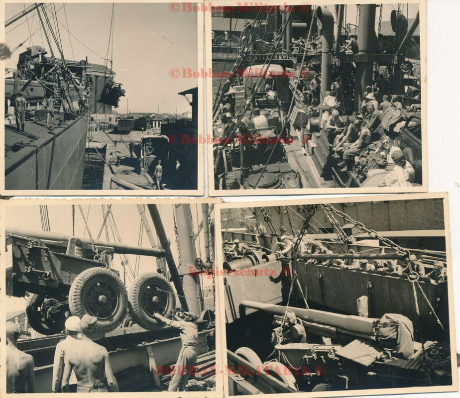 Fotos Griechenland Saloniki Hafen ausladen von Waffen&Gerät Technik greece