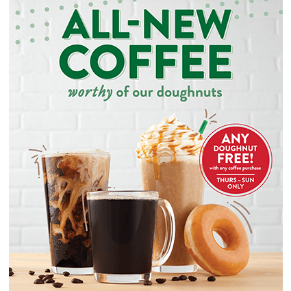 Get a Free Krispy Kreme Doughnut with Coffee Purchase Sept 14-17