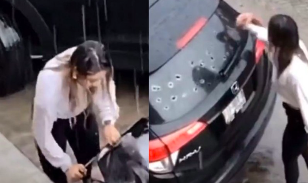 Mujer destruye a 'puñaladas' con picahielos el auto de la amante del novio