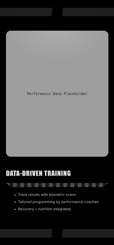 Arena Performance Hub mobile view