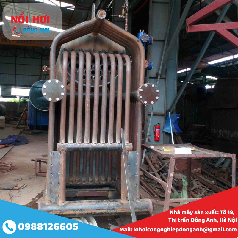 nồi hơi đốt củi 500 kiểu nằm