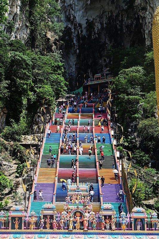 Tangga di Kuil Batu Caves, Kuala Lumpur, Malaysia.