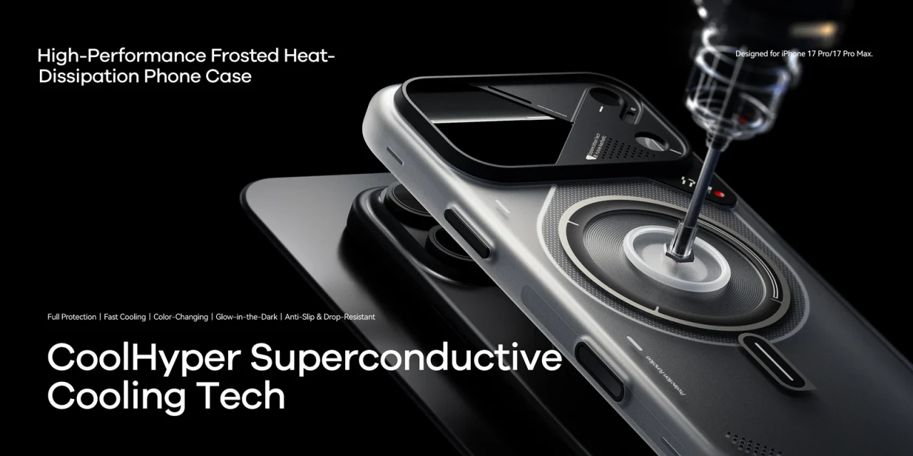 Husa pentru iPhone 17 Pro, Aulumu A17 Frosted, TPU rezistent, Compatibila MagSafe, Efect fosforescent, Protectie Camera, Butoane aluminiu, Racire activa CoolHyper, Protectie premium, Gri/Transparent A17 01