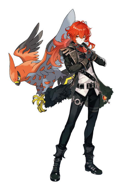 Diluc and Talonflame