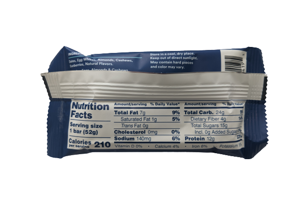 Blueberry RX Bar Nutrition Facts