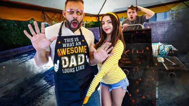 FamilyStrokes – Serena Hill – “I’ll Drain Your Cock Before the BBQ”: Serena Gets Marinated In White Sauce