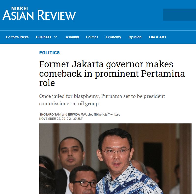 Berita Ahok di media Jepang