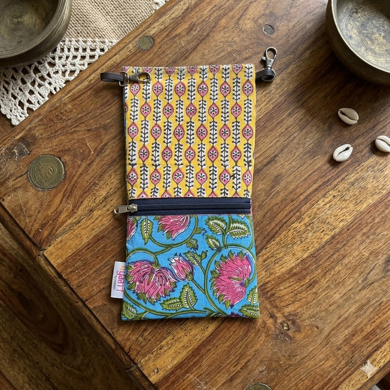 Qyaari Hand Block Printed Chanchi Bag for Women | Cotton Ethnic Potli Pouch | Festive & Indo-Western Accessory