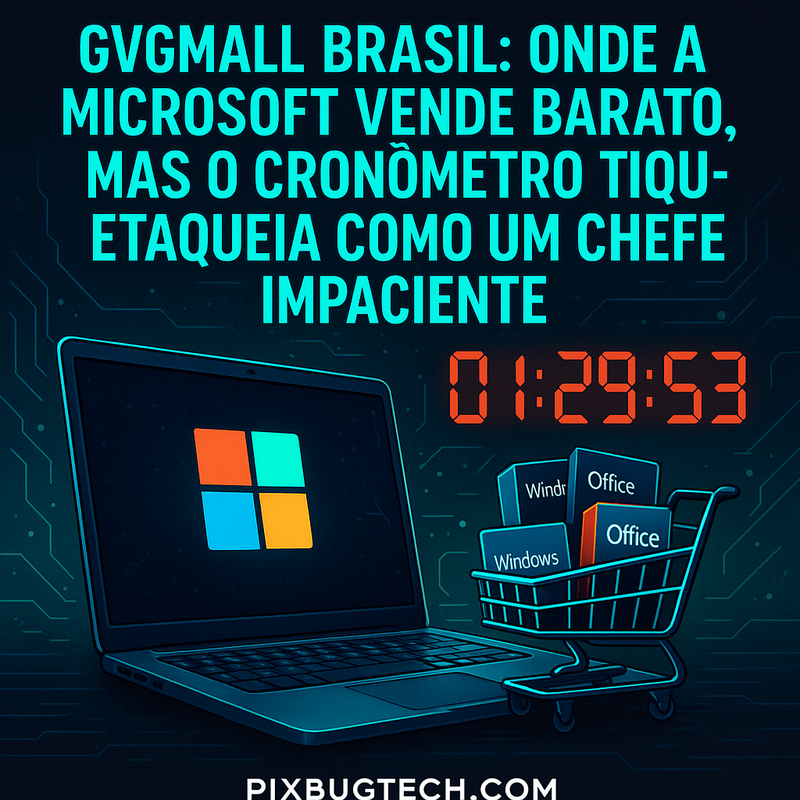 GVGMall Brasil: Onde a Microsoft Vende Barato, Mas o Cronômetro Tiquetaqueia Como um Chefe Impaciente