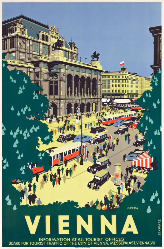 Vienna Opera House Poster Cityscape Autrian Wall Art - 12X16/16X20