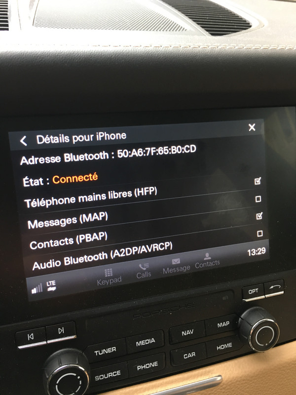 Activer la réception des SMS en bluetooth - PCM V.4 et iPhone - Forum  Porsche Macan