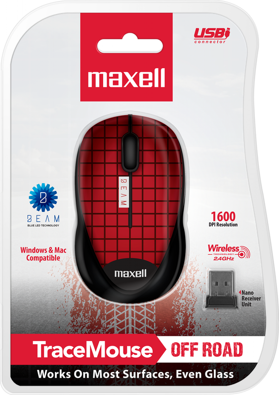 Mouse inalámbrico Maxell MOWL-250 en color rojo.