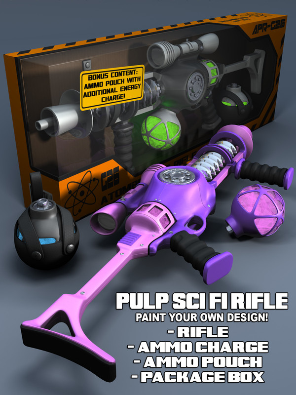 Pulp SciFi Rifle for Poser and DS