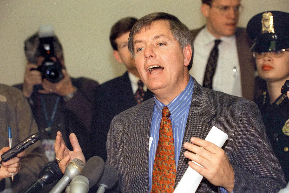 Lindsey Graham then a House member served as a manager during former President Bill Clinton's 1999