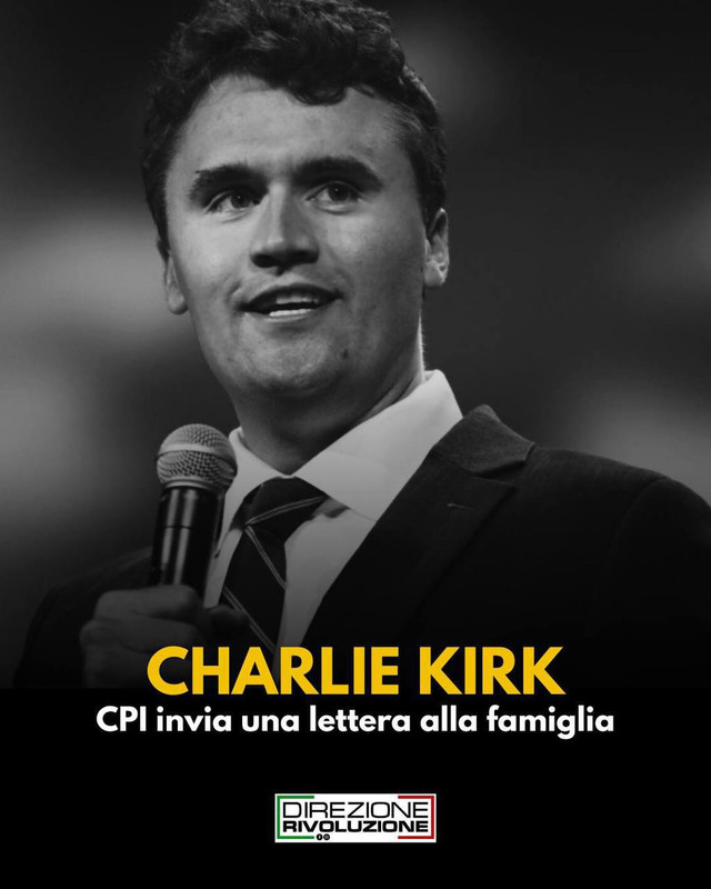 Charlie Kirk: CPI invia una lettera alla famiglia