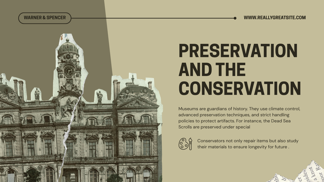 Cream Green Vintage Museum Presentation