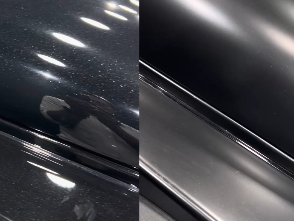 Glossy to matte PPF transformation on a car