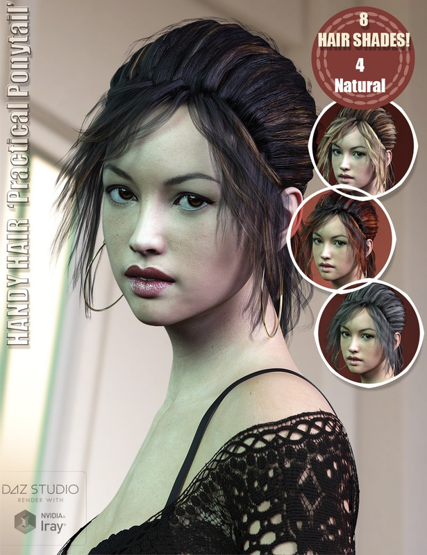 Handy Hair Practical Ponytail for Genesis 3 & 8 Female