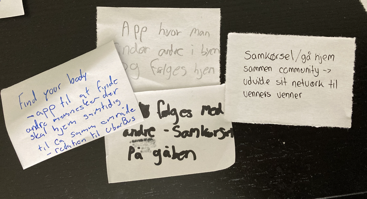 Post-its om samkørsel og community