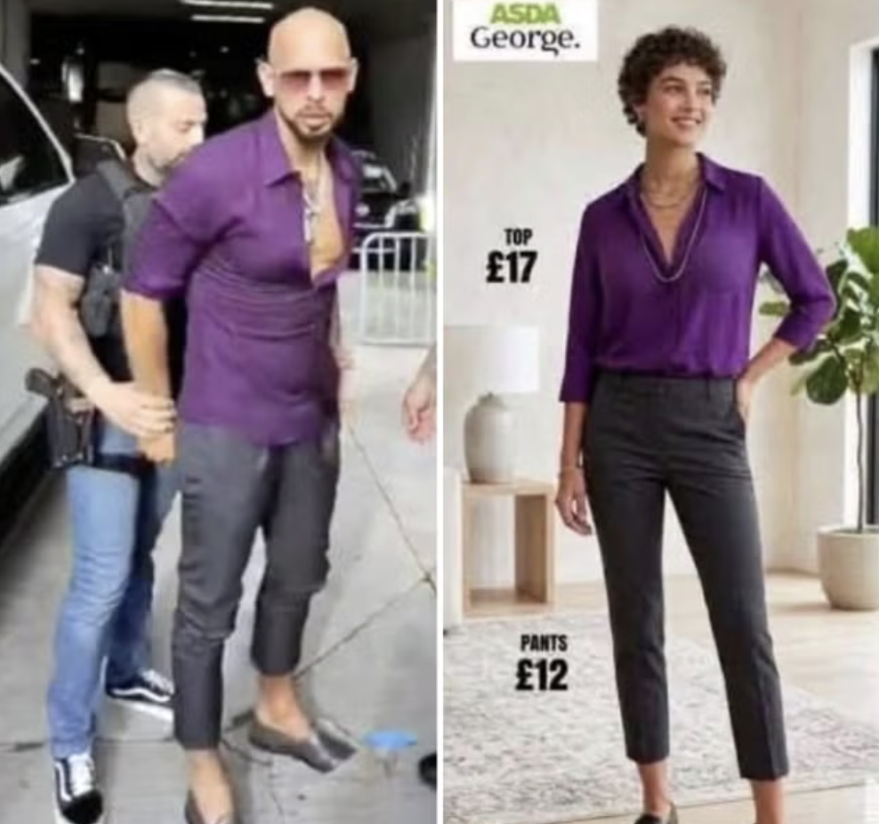 Andrew Tate’s ‘Asda woman’ arrest outfit makes him look like a divorced auntie – and the internet can’t stop laughing