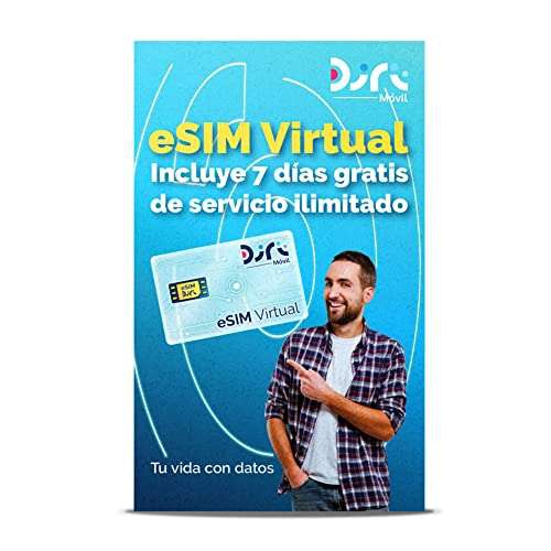 Amazon: Diri eSIM Virtual Recargable con 7 Días de Servicio