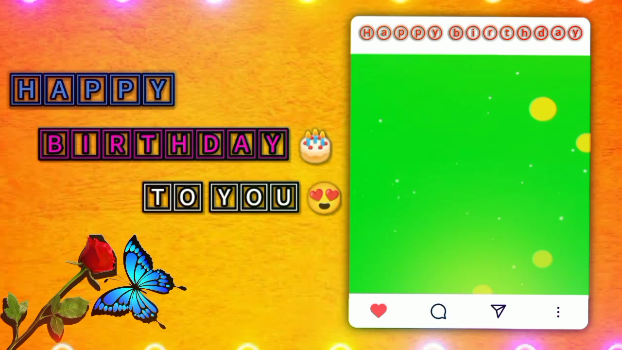 Happy birthday video background green screen