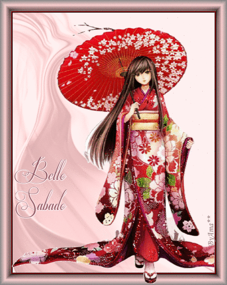 Con Kimono y Sombrilla Sabado