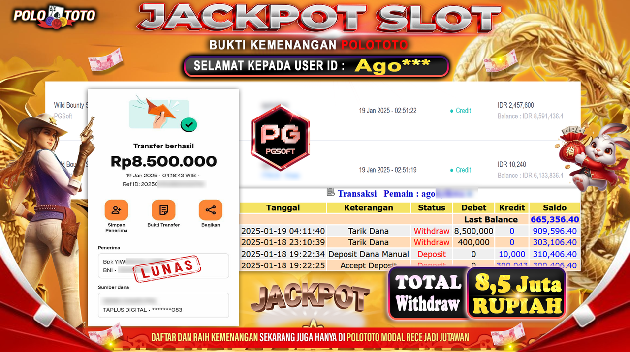 POLOTOTO JACKPOT SLOT WILD BOUNTY SHOWDOWN Rp.8,500.000,-