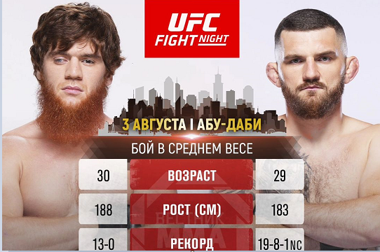 Шарабутдин Магомедов срещу Михал Олексейчук на UFC on ABC 7