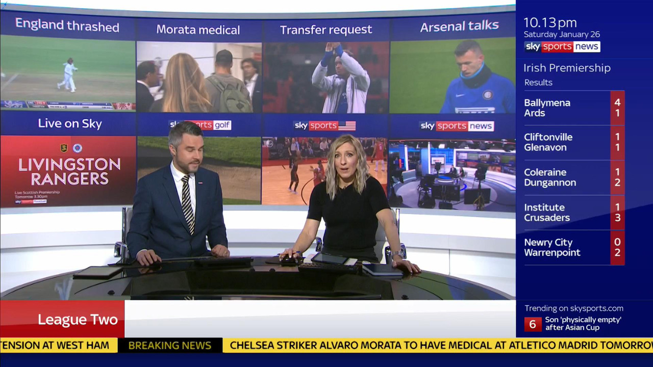 26 January - 22.00.00 - Sky Sports News At Ten. Round up of all 