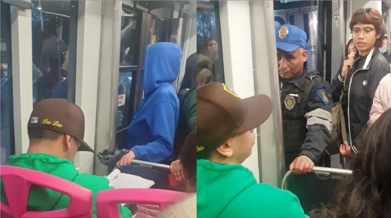 Hombre se aferra al vagón para mujeres en Metrobús CDMX y se hace viral: video