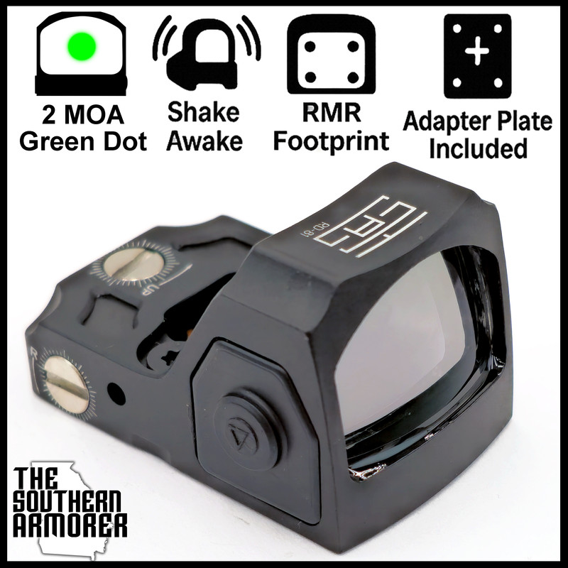 RD-81 2 MOA Micro Green Dot Sight - RMR Footprint + Picatinny Mount