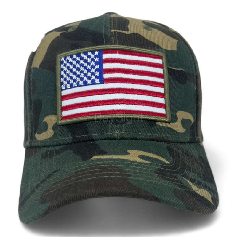 Baseball Cap with American Flag for Men Adjustable Army Camo Hat