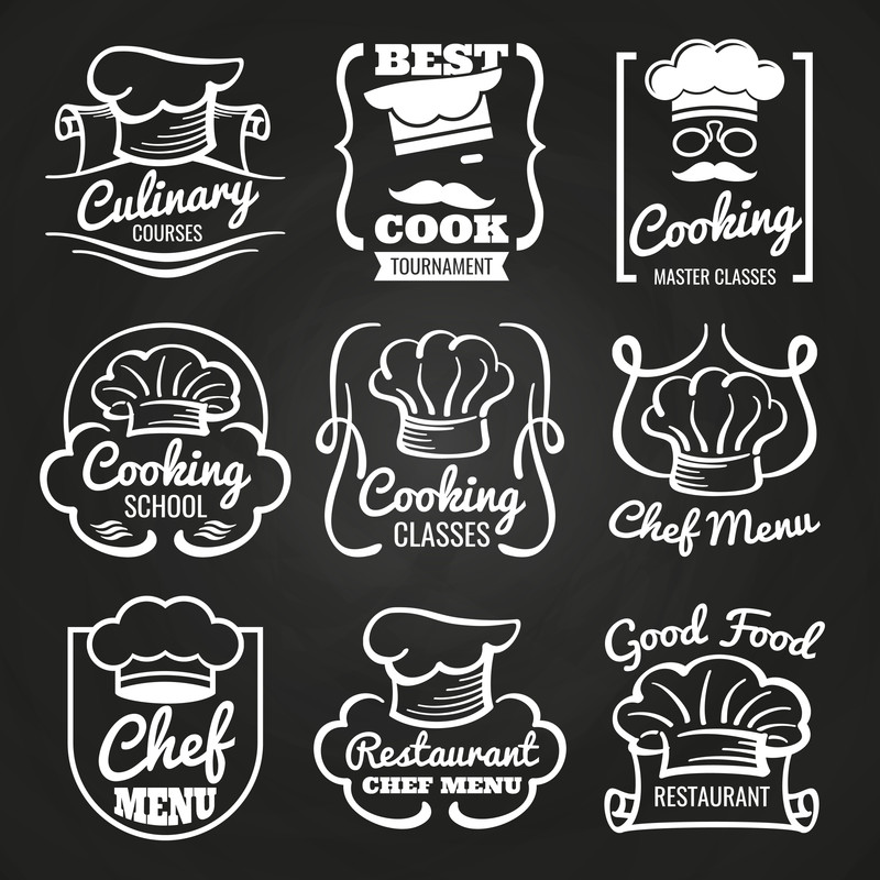 Chef hat emblem - cafe, restaurant or bakery logos