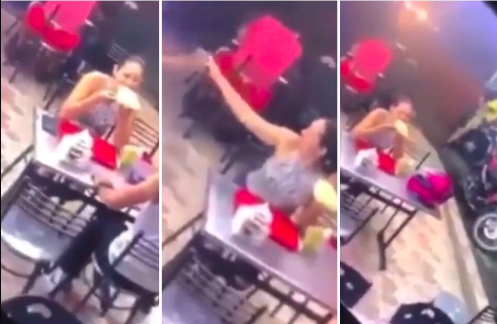 Mujer come pizza tranquilamente en un asalto y sorprende por sus nervios de acero