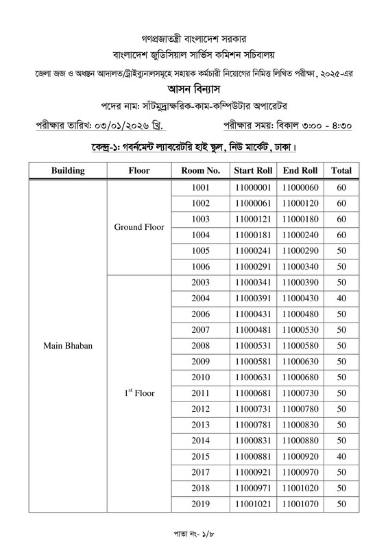 BJSCCR-Steno-Typist-Cum-Computer-Operator-Exam-Seat-Plan-2026-PDF-1